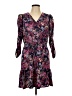 Scoop 100% Polyester Floral Purple Casual Dress Size L - photo 1