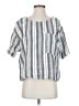 sandwich_ 100% Linen Stripes Silver Short Sleeve Blouse Size EU 36 / US 6 - photo 1