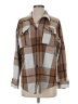 Automet 100% Polyester Plaid Brown Long Sleeve Blouse Size XS - photo 1