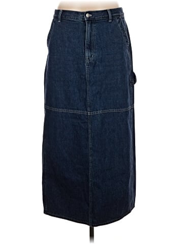 Madewell Denim Carpenter Maxi Skirt in Handlon Wash (view 1)