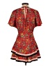 Alice + Olivia 100% Polyester Floral Red Casual Dress Size 0 - photo 2