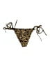 Topshop Animal Print Gold Black Swimsuit Bottoms Size 10 - photo 2