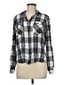 Sam Edelman 100% Rayon Plaid Silver Long Sleeve Button-Down Shirt Size M - photo 1