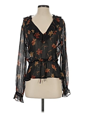 Paige Long Sleeve Silk Top (view 1)