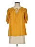 Current Air 100% Polyester Yellow Short Sleeve Blouse Size S - photo 1