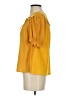 Current Air 100% Polyester Yellow Short Sleeve Blouse Size S - photo 5