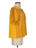 Current Air 100% Polyester Yellow Short Sleeve Blouse Size S - photo 4