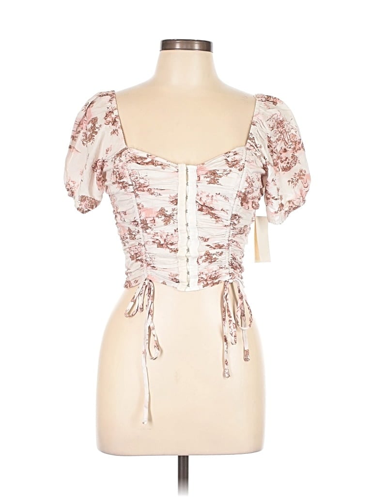 Pre-owned Meraki Short Sleeve Blouse In Ivory