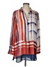 Nic + Zoe 100% Polyester Stripes Red Orange Long Sleeve Blouse Size L - photo 1