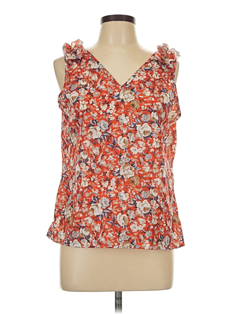 Pre-owned Emery Rose Sleeveless Blouse In Orange