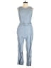 Ann Taylor LOFT 100% Linen Solid Blue Jumpsuit Size 10 - photo 1