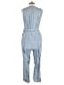 Ann Taylor LOFT 100% Linen Solid Blue Jumpsuit Size 10 - photo 2