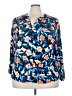 Zac & Rachel Blue Long Sleeve Blouse Size 3X - photo 1