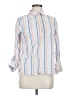 Per Se Stripes White Long Sleeve Button-Down Shirt Size M - photo 1