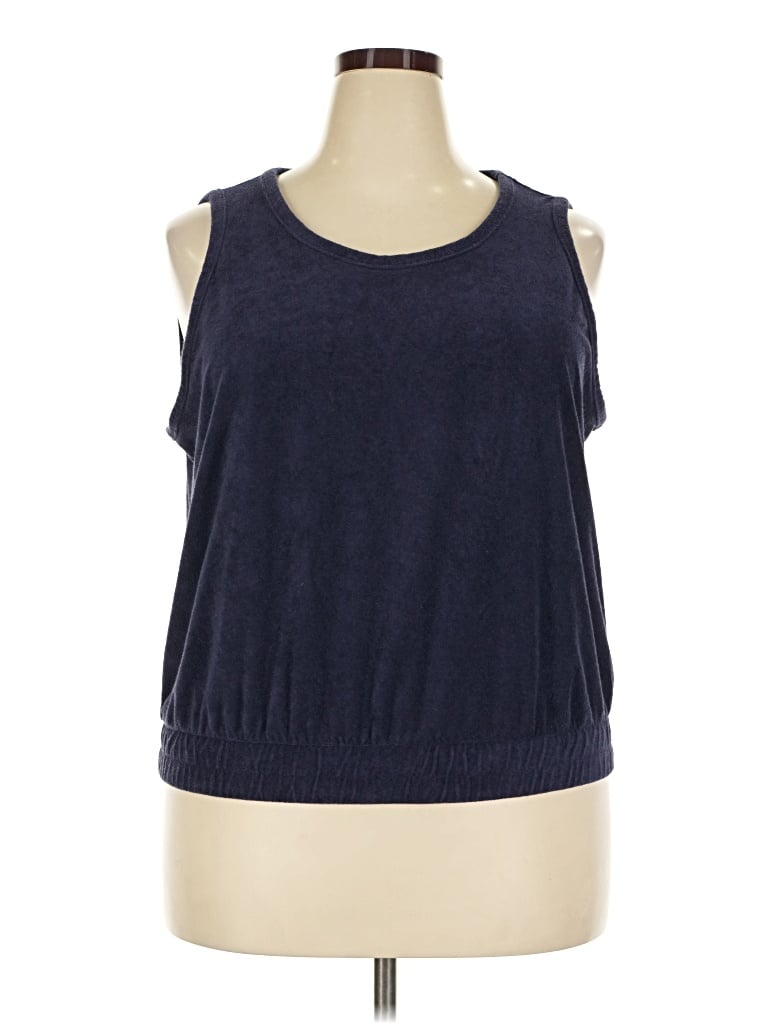 Pre-owned Livi Sleeveless Top Blue Scoop Neck Tops