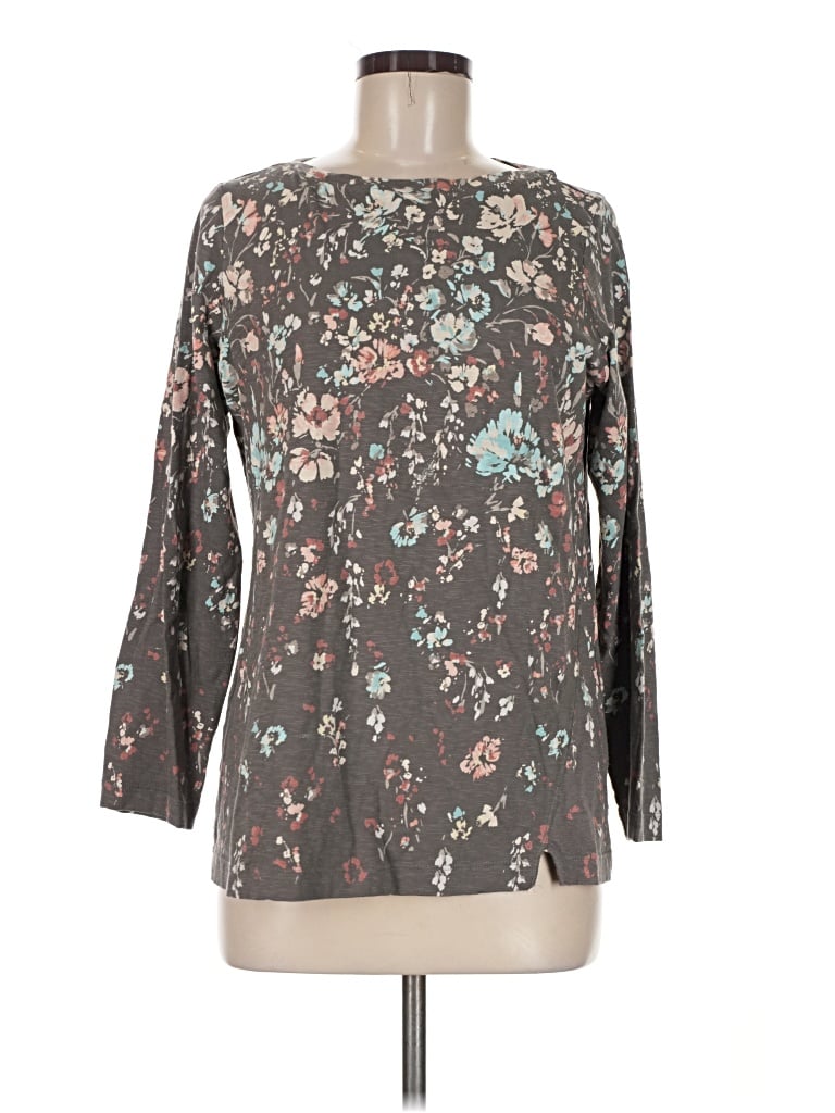 Pre-owned Purejill 3/4 Sleeve T-shirt In Gray