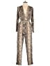 Lini Animal Print Gold Jumpsuit Size S - photo 1