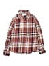 Old Navy 100% Cotton Plaid Burgundy Long Sleeve Button-Down Shirt Size 10 - 12 - photo 1