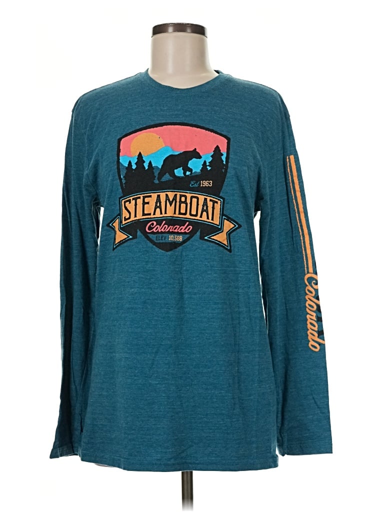 Pre-owned Assorted Brands Long Sleeve T-shirt In Teal
