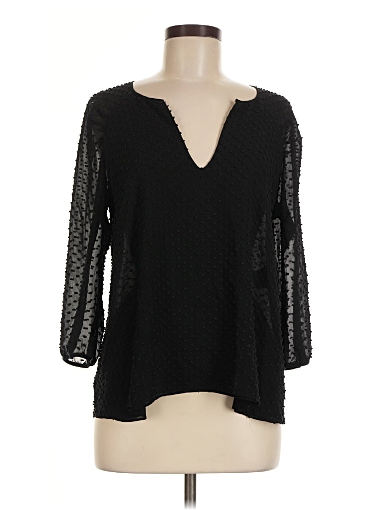 Pre-owned Babaton 3/4 Sleeve Blouse In Black