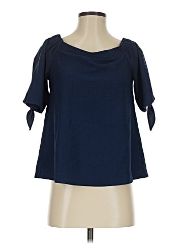 Olivia Grey Short Sleeve Blouse (view 1)