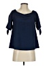 Olivia Grey Blue Short Sleeve Blouse Size XS - photo 1