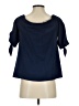 Olivia Grey Blue Short Sleeve Blouse Size XS - photo 2