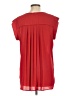 Pleione 100% Polyester Red Short Sleeve Blouse Size L - photo 2
