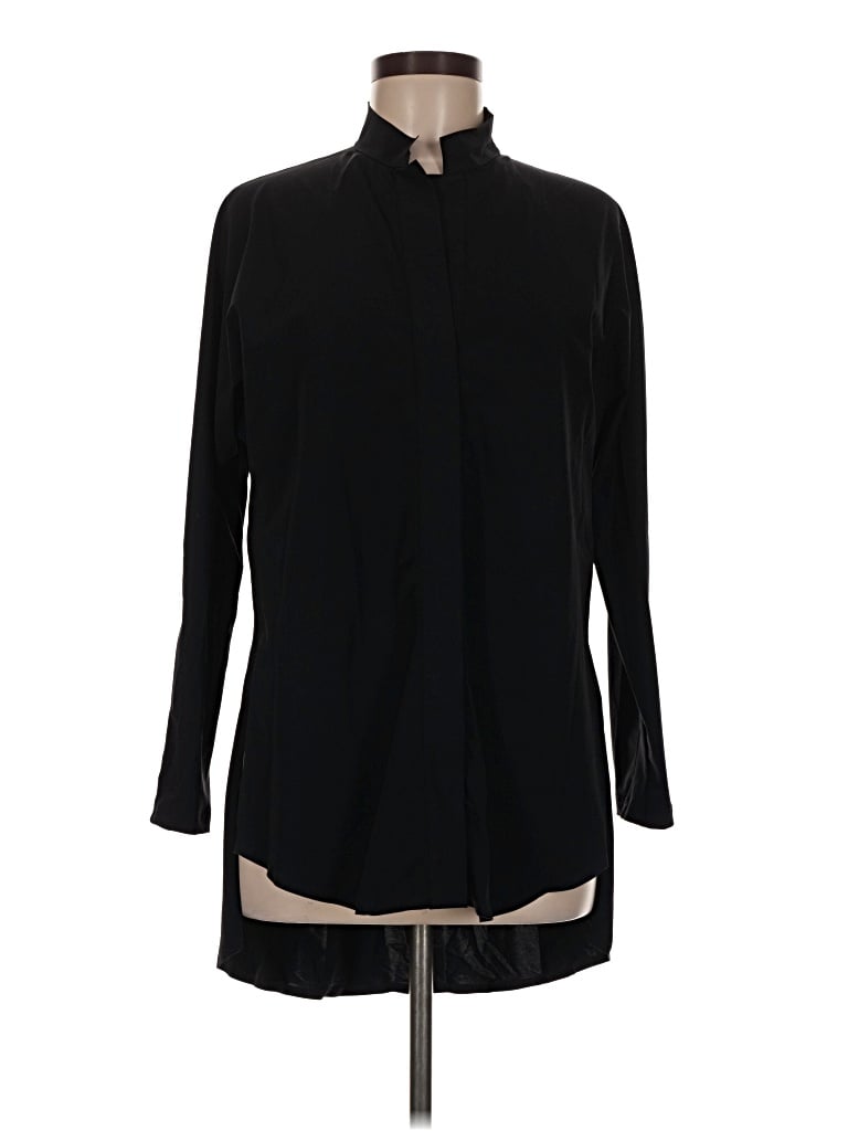 ADAY Long Sleeve Blouse: Black Tops - Size Medium