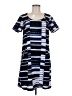 Signature 100% Polyester Graphic Blue Casual Dress Size M - photo 1