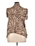 AGB Animal Print Tan Short Sleeve Blouse Size XL - photo 2