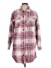 Just Be... 100% Polyester Plaid Pink Long Sleeve Blouse Size L - photo 1