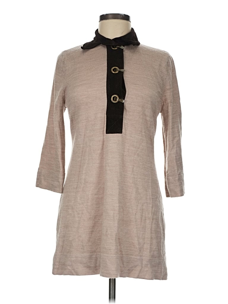 Pre-owned Soft Surroundings 3/4 Sleeve Button Down Shirt In Tan