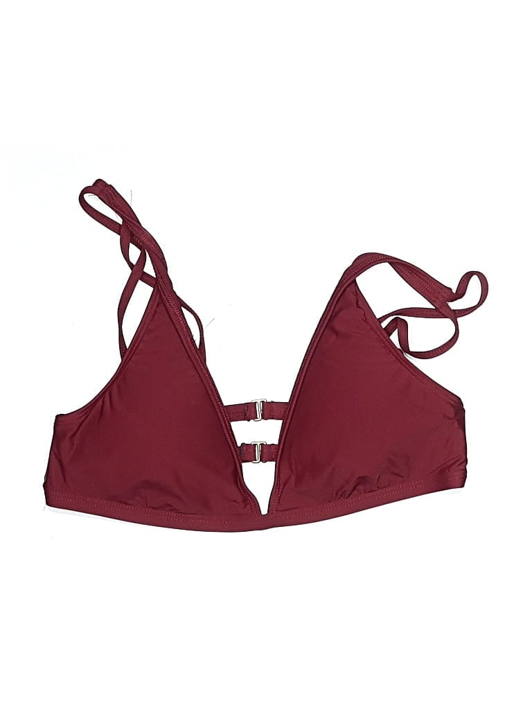 Pre-owned Gianni Bini Swimsuit Top Burgundy Swimwear