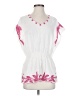 OndadeMar 100% Cotton White Short Sleeve Blouse Size S - photo 1