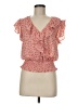 Lush 100% Polyester Red Short Sleeve Blouse Size M - photo 1