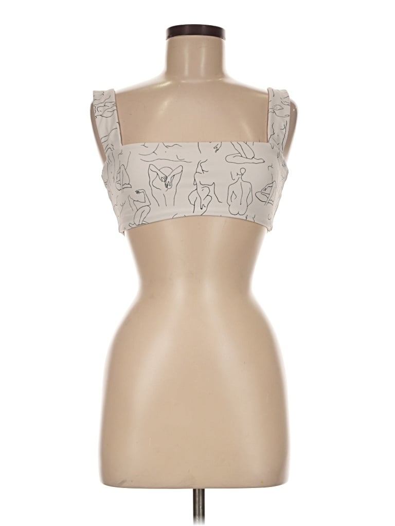 Pre-owned Weworewhat Sleeveless Top Silver Strapless Neckline Tops