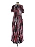 Unbranded 100% Polyester Print Burgundy Casual Dress Size M - photo 2