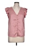 Nine West 100% Polyester Pink Short Sleeve Blouse Size L - photo 1