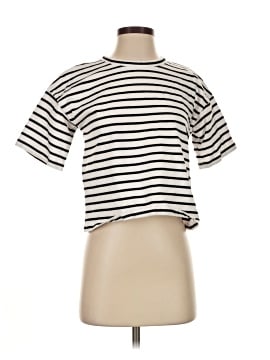 Madewell Everyday Boxy Crop Tee in Stripe (view 1)