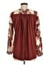 Tiny 100% Rayon Brown Long Sleeve Blouse Size M - photo 2
