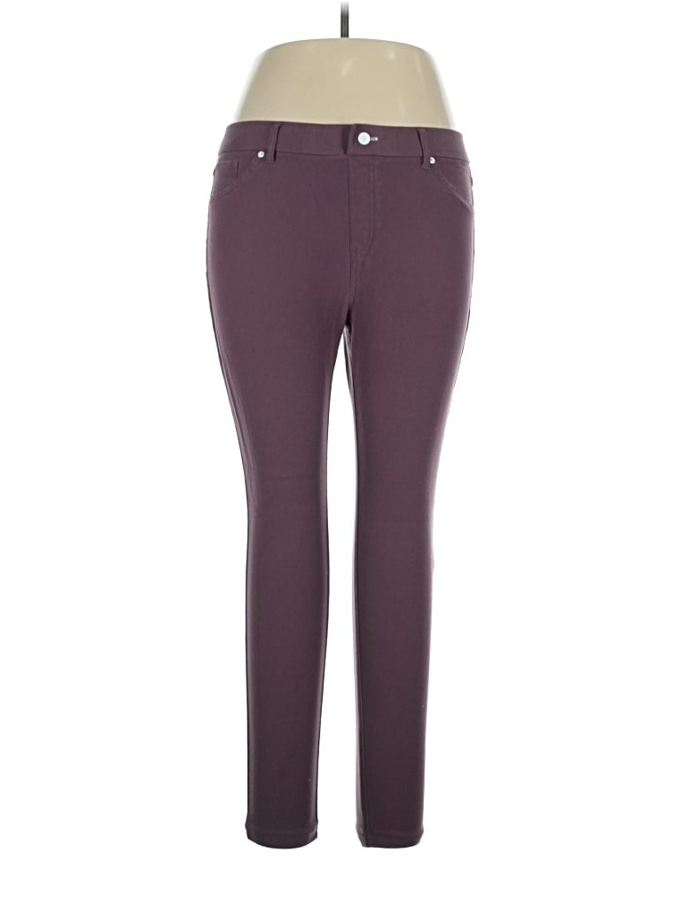 Pre-owned Hue Casual Pants In Purple