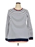 Lands' End Stripes White Pullover Sweater Size 18 - photo 1