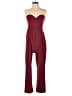 Express Solid Burgundy Jumpsuit Size 8 - photo 1