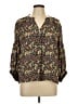 Brora 100% Viscose Floral Brown 3/4 Sleeve Blouse Size 12 - photo 1