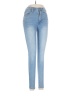 Curve Appeal 100% Cotton Solid Blue Jeans Size 2 - photo 1