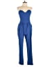 Dance & Marvel 100% Polyester Solid Blue Jumpsuit Size L - photo 1
