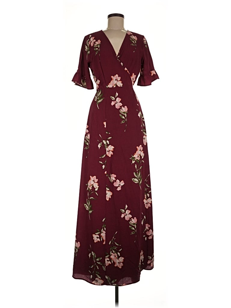Pre-owned Lulus Casual Dress In Burgundy