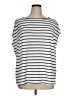 78 & Sunny Stripes White Short Sleeve Top Size 1X - photo 1
