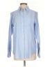 Lands' End Chevron-herringbone Blue Long Sleeve Button-Down Shirt Size S - photo 1